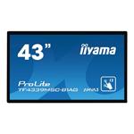 43" iiyama TF4339MSC-B1AG: AMVA, FullHD, capacitive, 12P, 400cd/m2, VGA, HDMI, DP, 24/7, IP54, černý