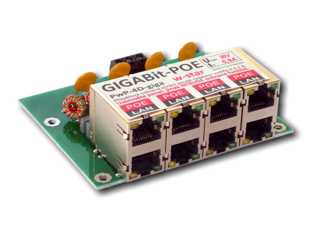 4portový napáj. panel s ochranou proti přepětí 60V PwP-4G-60