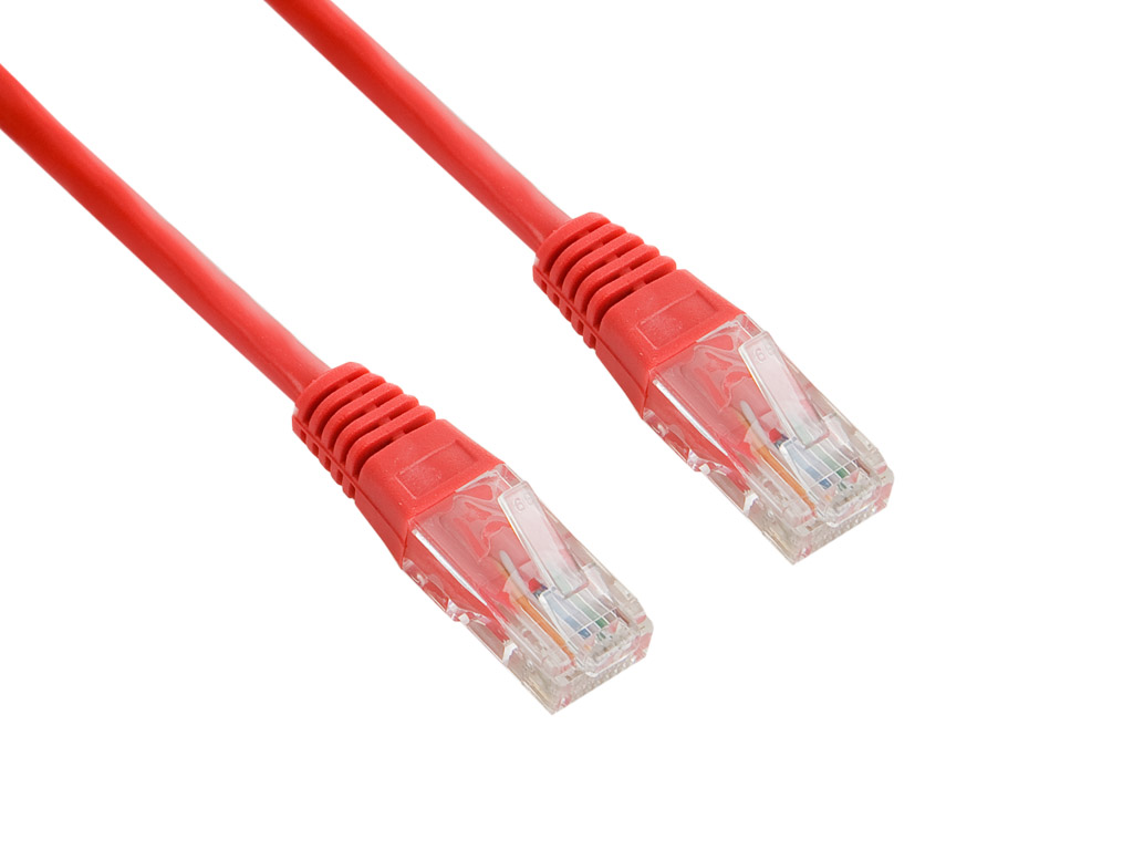 4World Sieťový kábel RJ45 bez krytky, Cat. 5e UTP, 1.8m, Červený - retail