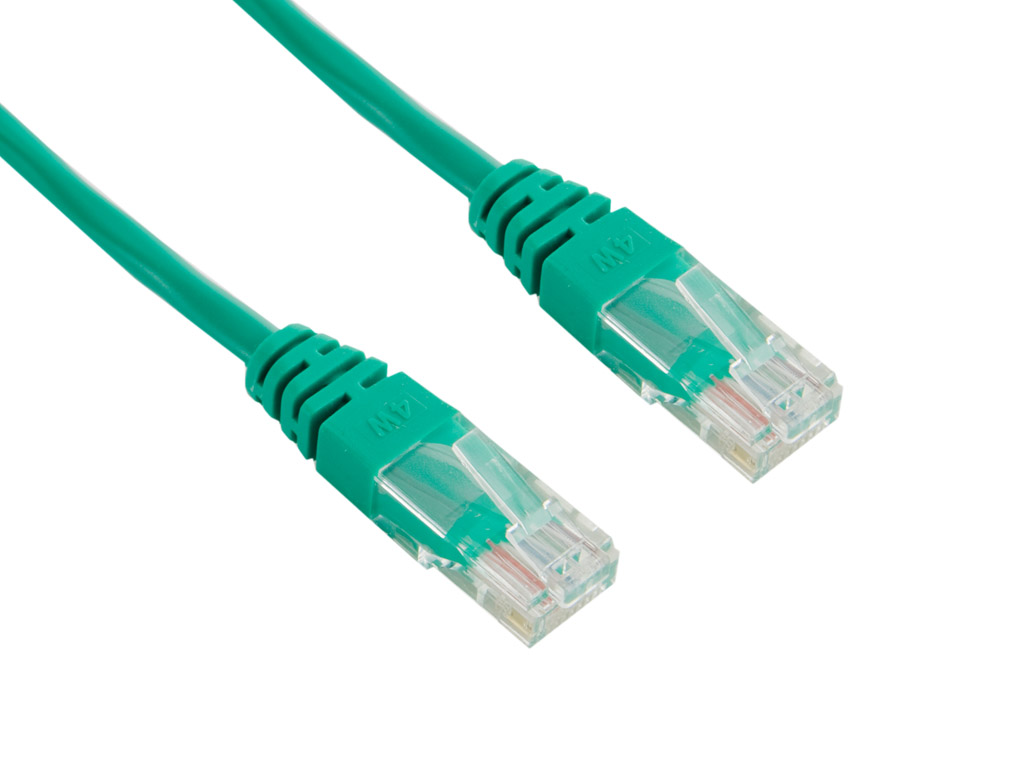 4World Sieťový kábel RJ45 bez krytky, Cat. 5e UTP, 1.8m, Zelený - retail