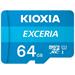 64 GB . microSDHC karta KIOXIA Exceria Class 10 UHS I U1 + adaptér LMEX1L064GG2