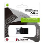 64 GB . USB 3.1 klúč . Kingston DataTraveler MicroDuo 3 Gen2, (microUSB, Android OTG) DTDUO3G2/64GB