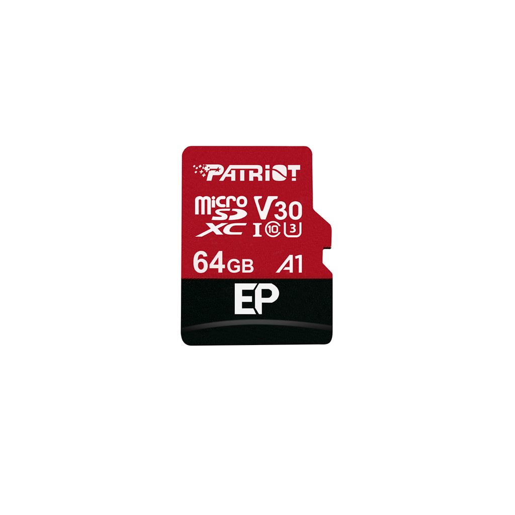 64GB microSDXC Patriot V30 A1, class 10 U3 100/80MB/s + adapter PEF64GEP31MCX