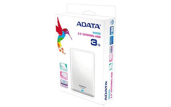 A-DATA DashDrive™ Value HV620 2,5" externý HDD 3TB USB 3.0 biely AHV620-3TU3-CWH