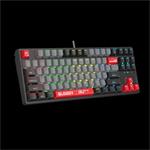 A4tech Bloody S87 mechanická herní klávesnice TKL,RGB Podsvícení, Red Switch, USB, CZ, černá/červená S87-ER-TKL