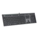 A4tech FX50, kancelářská klávesnice, nízkoprofilová , USB, CZ/SK, šedá FX50-GY