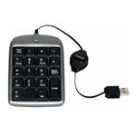 A4Tech klávesnica TK-5, numerická, čierno-strieborná, drôtová (USB), CZ, vysúvací kábel