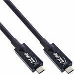 ábel USB 3.2 Gen 2, Typ C CM/CM 10m, 10Gbps, PD 60W 20V3A, čierny, aktívny, optický In35799A