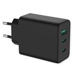 abíjačka USB 230V 3port, 1xUSB A, 2xUSB Typ C, 65W, Power Delivery, GaN, čierna 19991096
