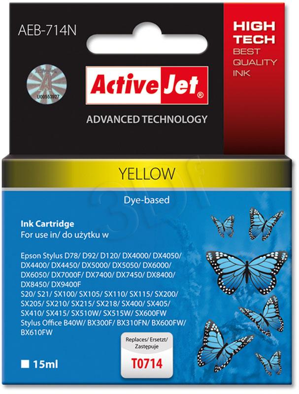 ActiveJet inkoust Epson T0714 D78/DX6000/DX6050 Yellow, 15 ml AEB-714