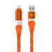 Adam Elements kábel PeAk MF401 4-in-1 60W Magnetic Flat Charging Cable - Orange ACBADMF401OR