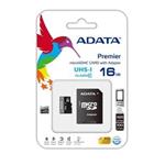 ADATA 16GB MicroSDHC Premier,class 10,with Adapter AUSDH16GUICL10-RA1