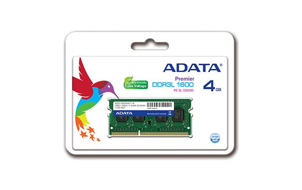 ADATA 4GB 1600MHz DDR3L CL11 SODIMM, 1.35V Single Tray ADDS1600W4G11-S