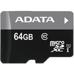 ADATA 64GB MicroSDXC Premier,class10 with Adapter AUSDX64GUICL10-RA1