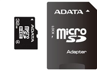 ADATA Micro SDHC karta 32GB Class 4 + SD adaptér AUSDH32GCL4-RA1