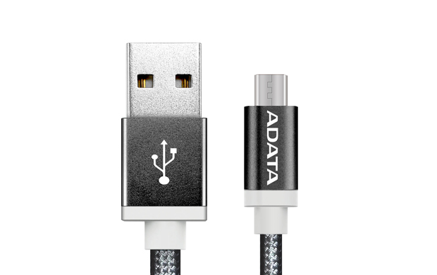 ADATA Micro USB kabel pletený 1m černý AMUCAL-100CMK-CBK