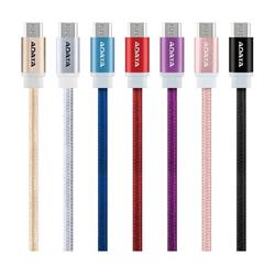 ADATA Micro USB kabel pletený 1m stříbrný AMUCAL-100CMK-CSV