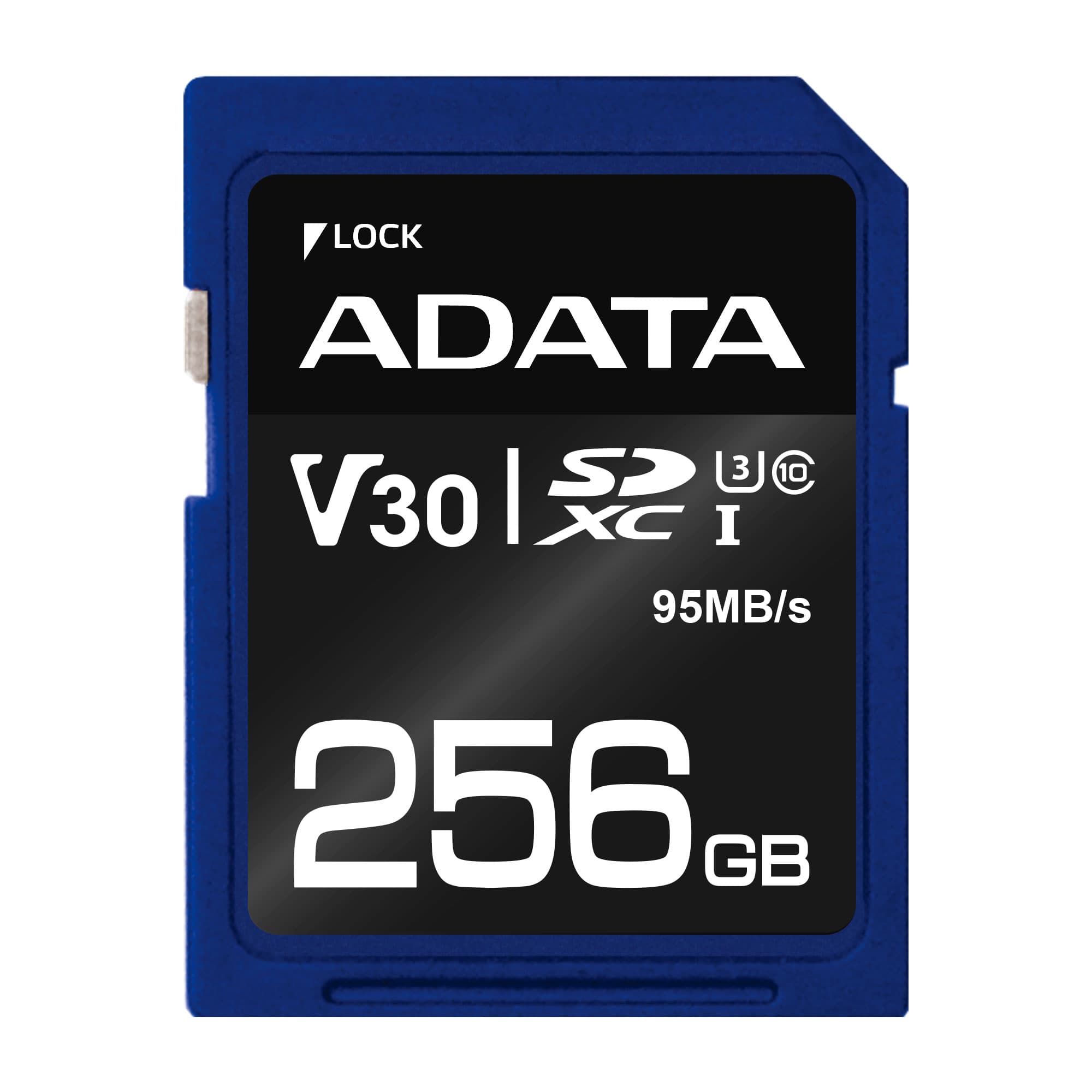 ADATA SDXC 256GB UHS-I U3 V30S 95/60MB/s ASDX256GUI3V30S-R