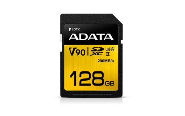 ADATA SDXC karta 128GB UHS-II U3 Class 10, Premier One (R: 290MB / W: 260MB) ASDX128GUII3CL10-C