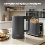 AENO Rychlovarná kanvica EK13G - 1,7l, dvojstenná stena, automatické vypnutie, nerezové vnútro, sivá AEK0013G