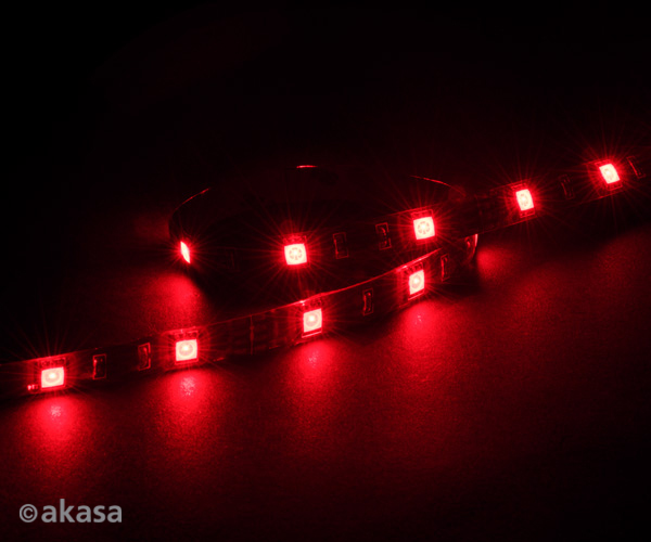 AKASA AK-LD05-50RD Led pasik červený, magnetický, 50 cm