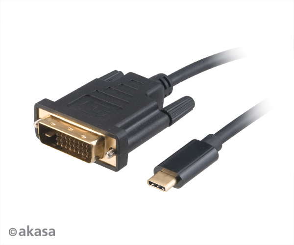 AKASA kabel USB Type-C na DVI-D / 4K @60Hz / 1,8m / černý AK-CBCA10-18BK