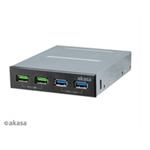 AKASA přední panel HUB 4 Port USB nabíjecí panel s dual Quick Charge 3.0 a dual USB 3.1 porty AK-ICR-34