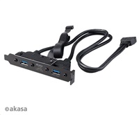 AKASA - USB 3.1 gen 2 typ C a 2xTyp A 3.0 záslepka AK-CBUB52-50BK