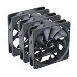 AKASA ventilátor Viper, Black Fan 12cm, 120x120x25mm, HDB, 4 pin PWM, 3ks v balení AK-FN065-BKT03