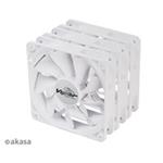 AKASA ventilátor Viper, White Fan 12cm, 120x120x25mm, HDB, 4 pin PWM, 3ks v balení, bílá AK-FN065-WKT03