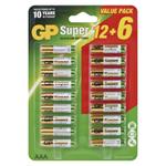 Alkalická batéria GP Super LR03 (AAA), 18 ks 4891199194566