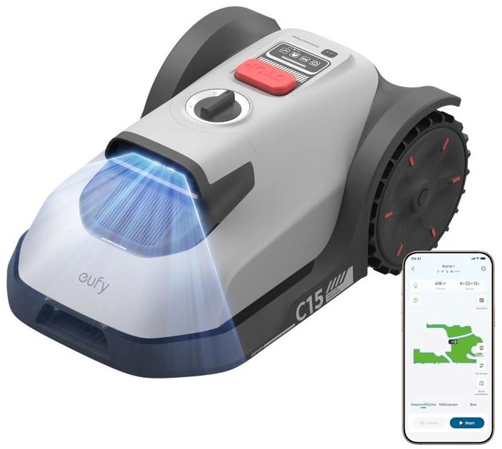 Anker Eufy C15 robotická sekačka/ plocha až 500 m2/ sklon 32%/ Wi-Fi/ IPX6/ 4200mAh/ šedá T280B3A2