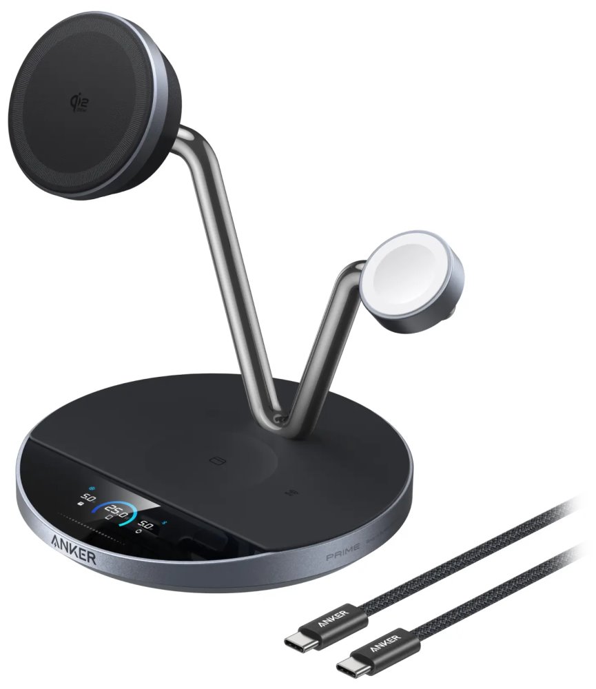 Anker Prime Nabíjecí Stanice/ 25W/ 3v1/ MagSafe/ Bluetooth/ šedá B25X7G11