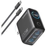 Anker Prime nabíječka/ 100W/ 2x USB-C/ USB/ displej/ šedá + USB-C kabel B121BGZ1