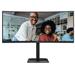 AOC LCD CU34E4CV 34" zakřivený VA/3440x1440@120Hz/4ms/350cd/2xHDMI/DP/4xUSB/2xUSB-C/RJ45/Repro/HAS/5 let Zakřivený