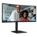AOC LCD CU34E4CV 34" zakřivený VA/3440x1440@120Hz/4ms/350cd/2xHDMI/DP/4xUSB/2xUSB-C/RJ45/Repro/HAS/5 let Zakřivený