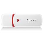 Apacer USB flash disk, 2.0, 64GB, AH333, biely, červený, AP64GAH333W-1, s krytkou