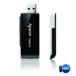 Apacer USB flash disk, 3.0, 16GB, AH350, čierny, AP16GAH350B-1, s výsuvným konektorom