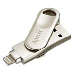 Apacer USB flash disk OTG, 3.1/Lightning, 64GB, AH790, strieborný, AP64GAH790S-1, s otočnou krytkou