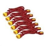 APC Power Cord Kit (6 ea), Locking, C13 TO C14, 0.6m, Red AP8702S-WWX340