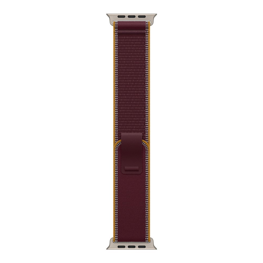 Apple Watch 49mm Burgundy Trail Loop - M/L - Natural Titanium Finish MK8H4ZM/A