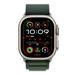 Apple Watch 49mm Dark Green Alpine Loop - Large - Natural Titanium Finish MXMW3ZM/A