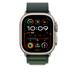 Apple Watch 49mm Dark Green Alpine Loop - Medium - Natural Titanium Finish MXMV3ZM/A