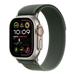 Apple Watch 49mm Green Trail Loop - S/M - Natural Titanium Finish MXTN3ZM/A