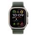 Apple Watch 49mm Green Trail Loop - S/M - Natural Titanium Finish MXTN3ZM/A