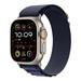 Apple Watch 49mm Navy Alpine Loop - Medium - Natural Titanium Finish MXMY3ZM/A