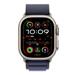 Apple Watch 49mm Navy Alpine Loop - Medium - Natural Titanium Finish MXMY3ZM/A