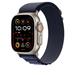 Apple Watch 49mm Navy Alpine Loop - Medium - Natural Titanium Finish MXMY3ZM/A
