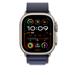 Apple Watch 49mm Navy Alpine Loop - Medium - Natural Titanium Finish MXMY3ZM/A