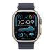 Apple Watch 49mm Navy Ocean Band - Natural Titanium Finish MXTH3ZM/A